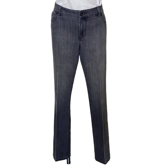 Chico’s Platinum Black Ultimate Fit Slim Leg Jeans, Women's Size 2R (L) - Picture 2 of 11